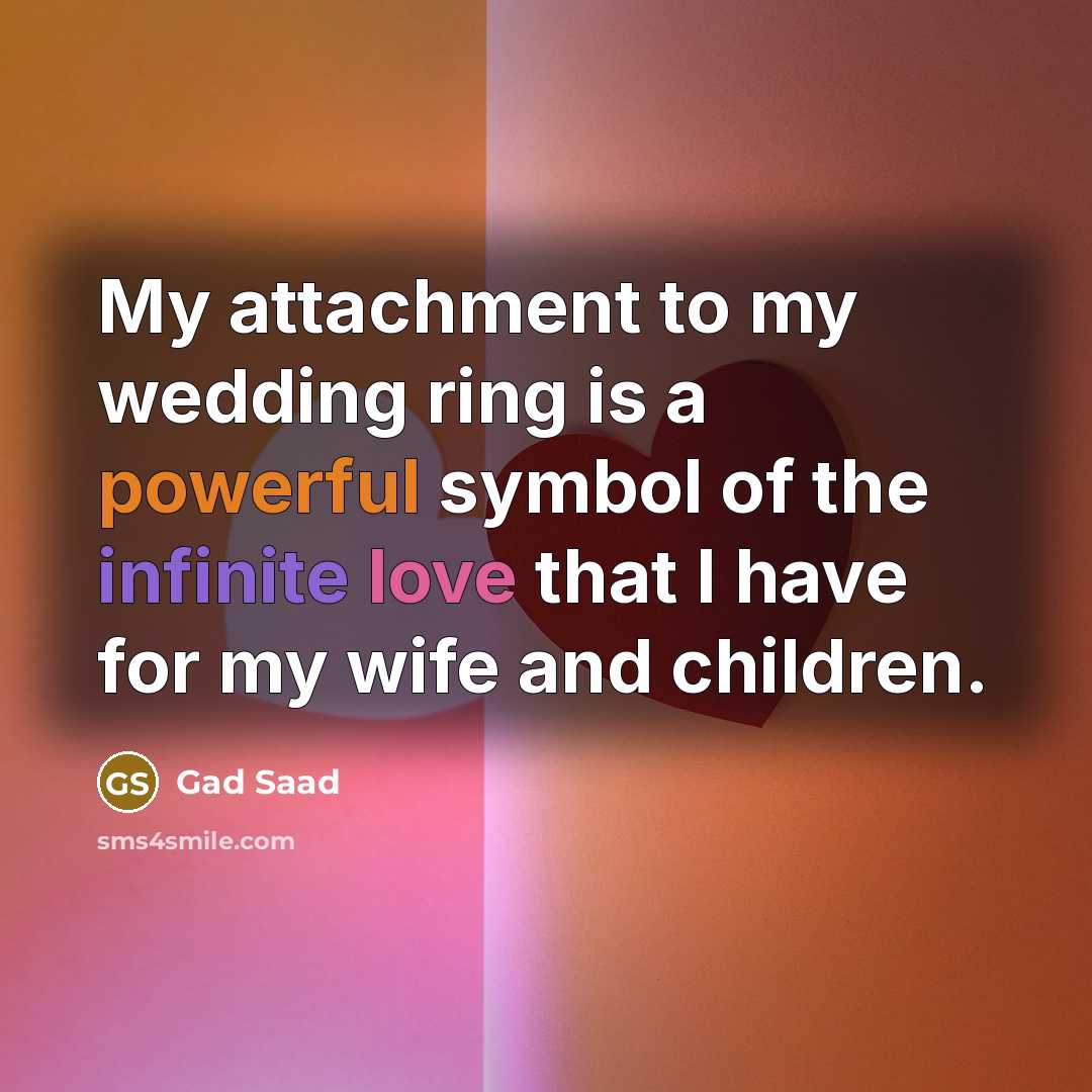 “My attachment to my wedding ring is a powerful symbol…” quote by Gad Saad