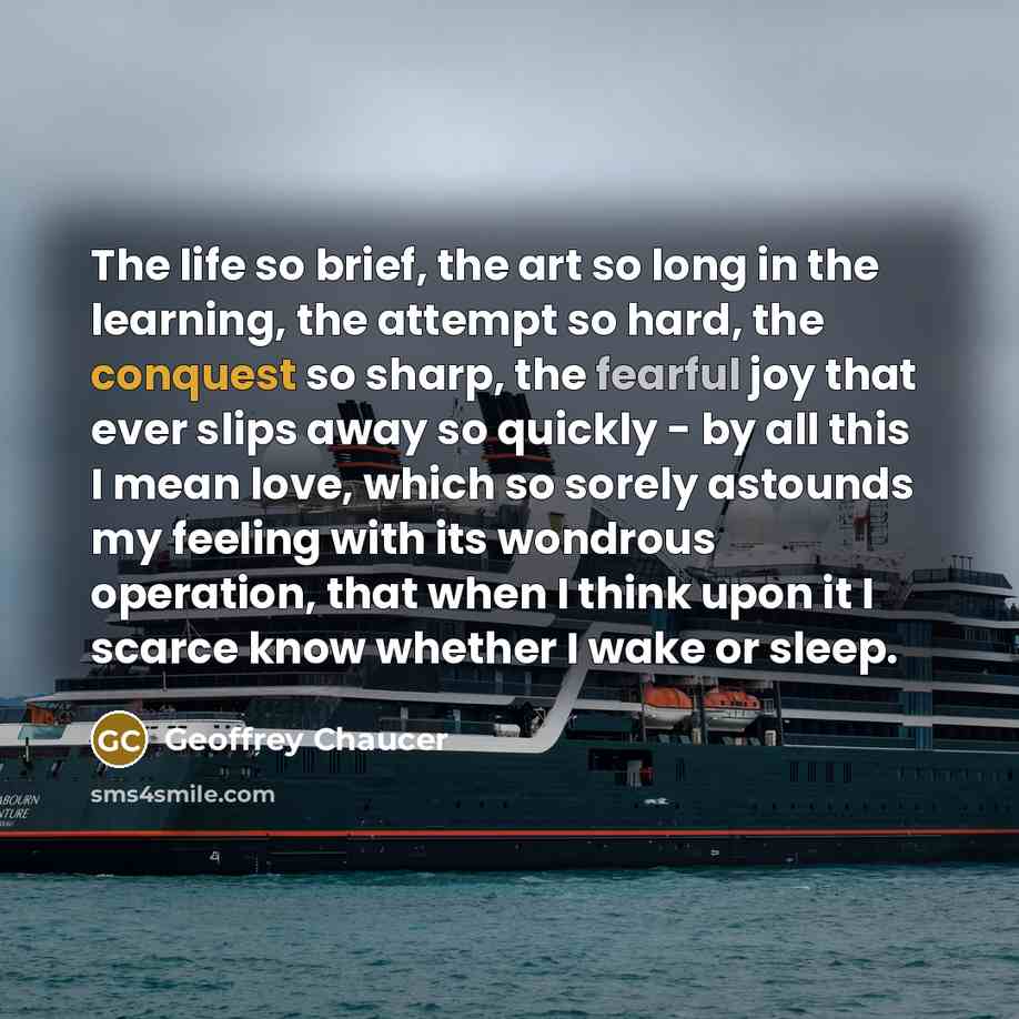 “The life so brief, the art so long in the…” quote by Geoffrey Chaucer