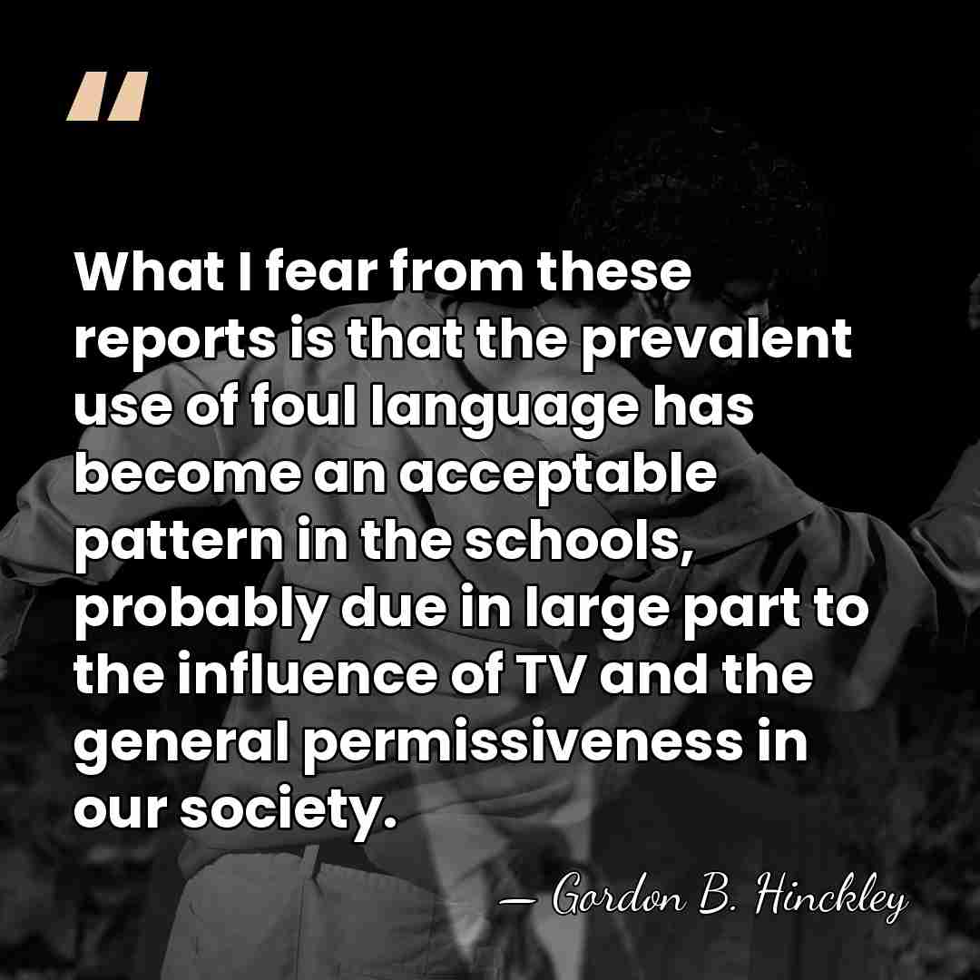 What I fear from these reports is that the prevalent use of&hellip; - Gordon B. Hinckley