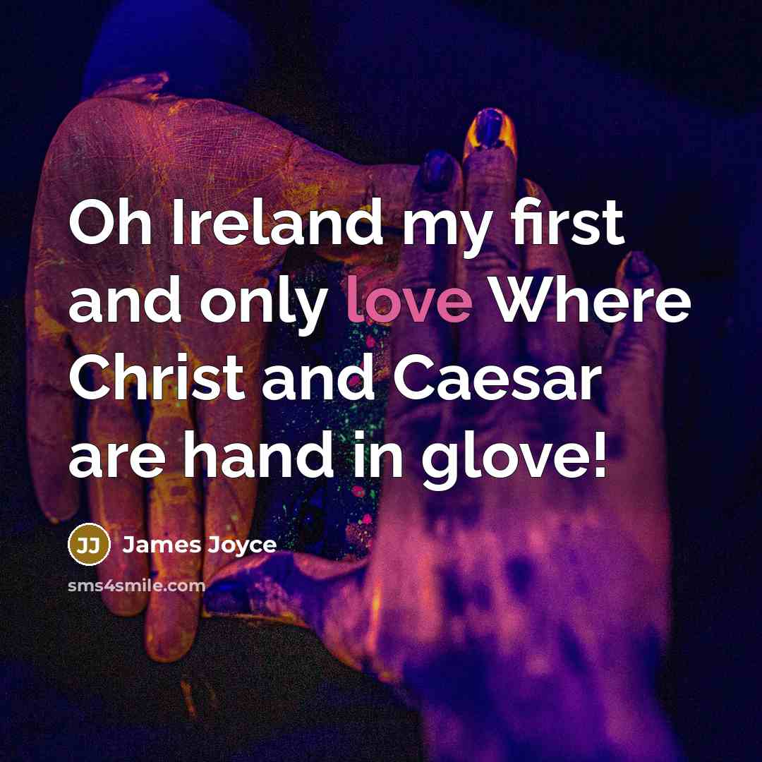 “Oh Ireland my first and only love Where Christ and…” quote by James Joyce
