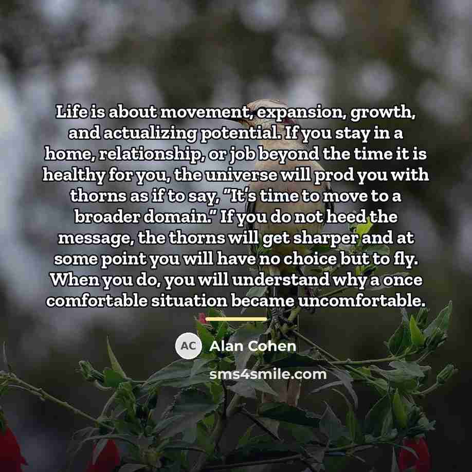 “Life is about movement, expansion, growth, and actualizing potential. If…” quote by Alan Cohen