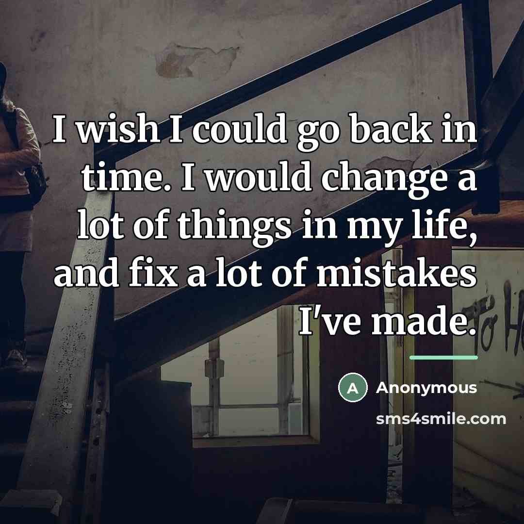 “I wish I could go back in time. I would…” quote by Anonymous