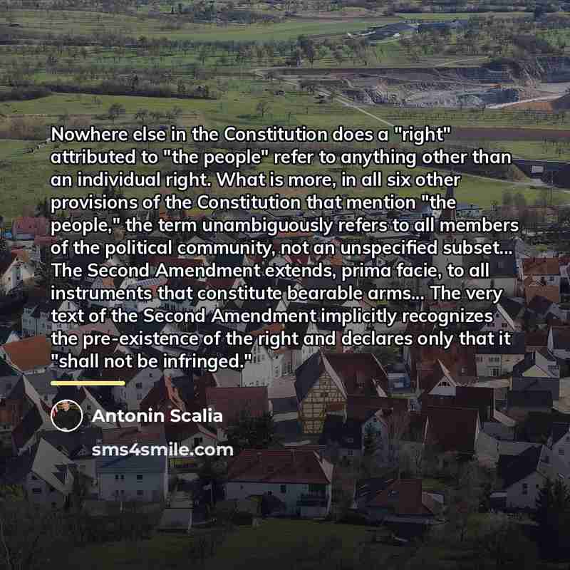 “Nowhere else in the Constitution does a "right" attributed to…” quote by Antonin Scalia