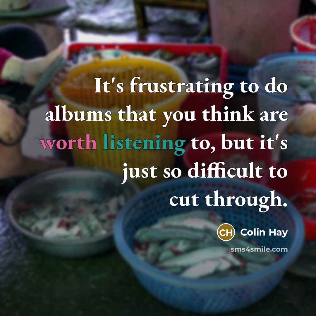 “It's frustrating to do albums that you think are worth…” quote by Colin Hay