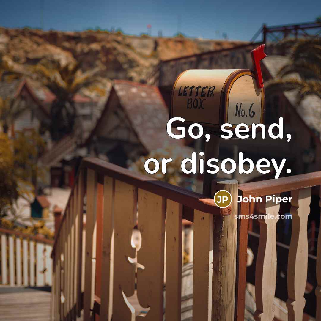 “Go, send, or disobey.…” quote by John Piper