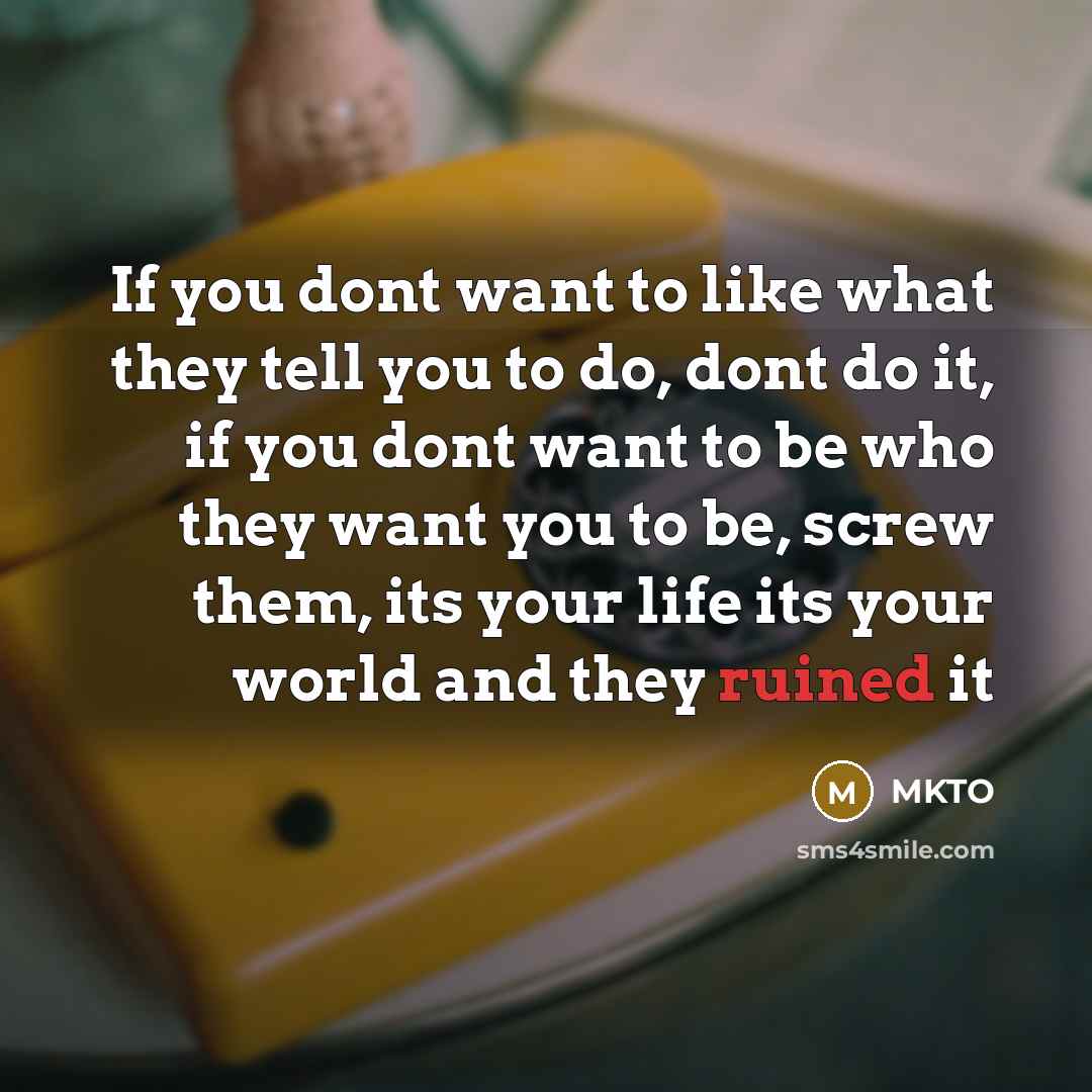 “If you dont want to like what they tell you…” quote by MKTO