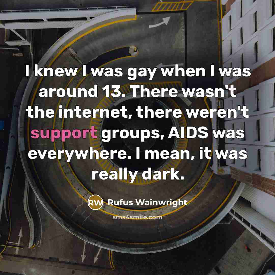 “I knew I was gay when I was around 13.…” quote by Rufus Wainwright