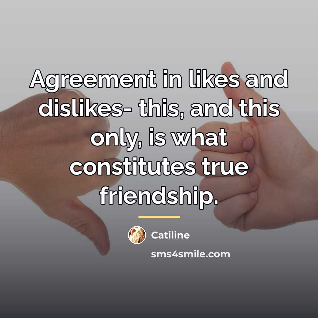 “Agreement in likes and dislikes- this, and this only, is…” quote by Catiline