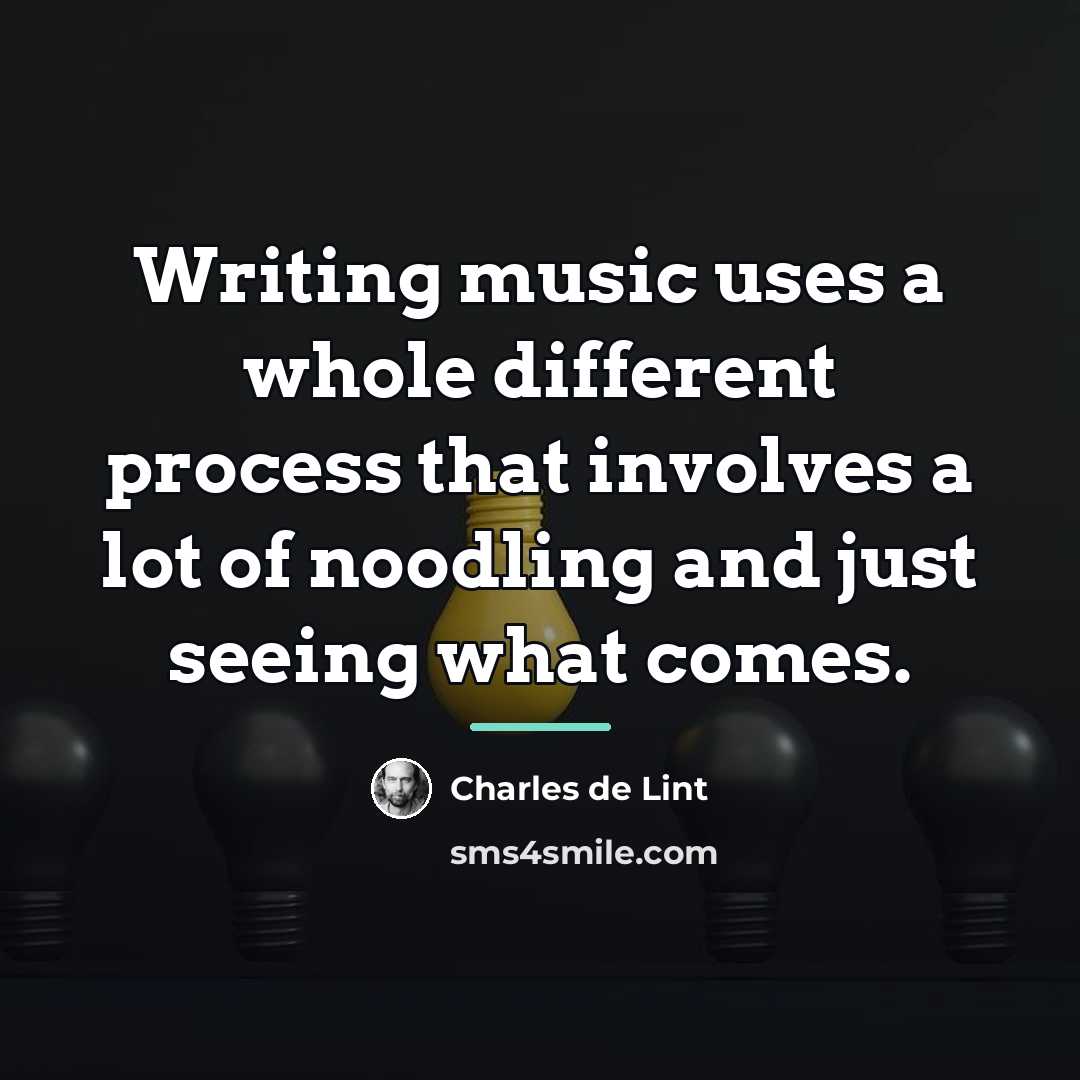 “Writing music uses a whole different process that involves a…” quote by Charles de Lint