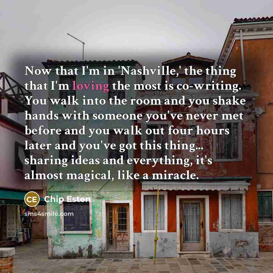 “Now that I'm in 'Nashville,' the thing that I'm loving…” quote by Chip Esten