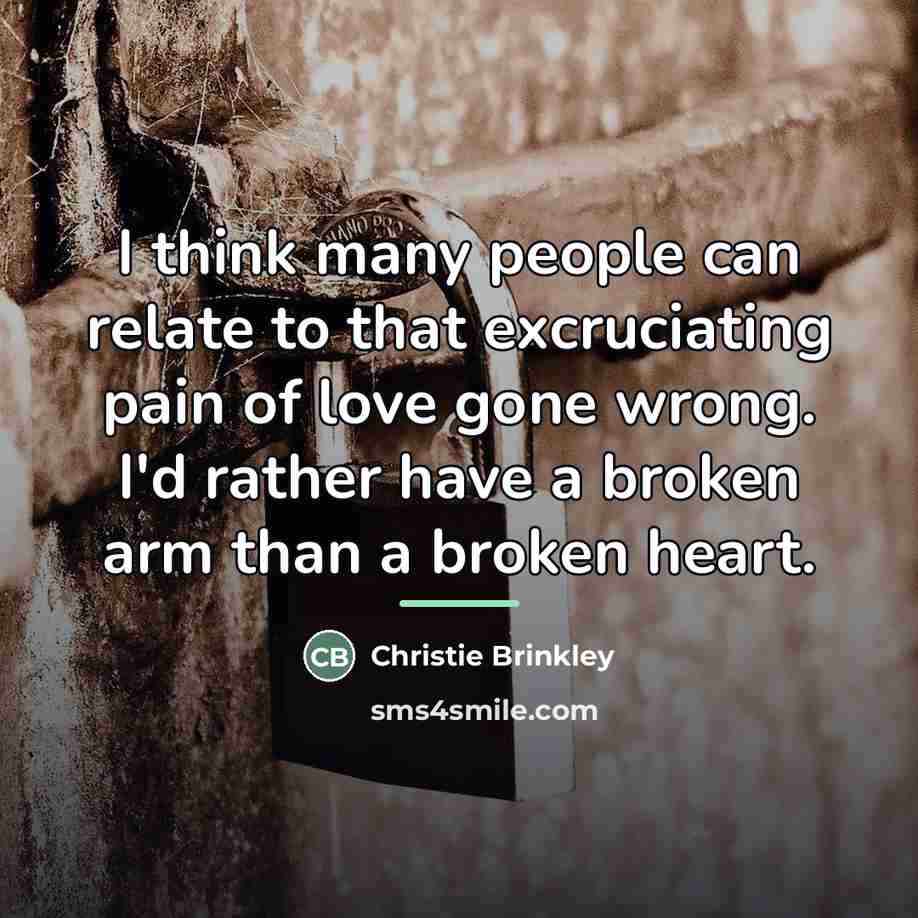 “I think many people can relate to that excruciating pain…” quote by Christie Brinkley