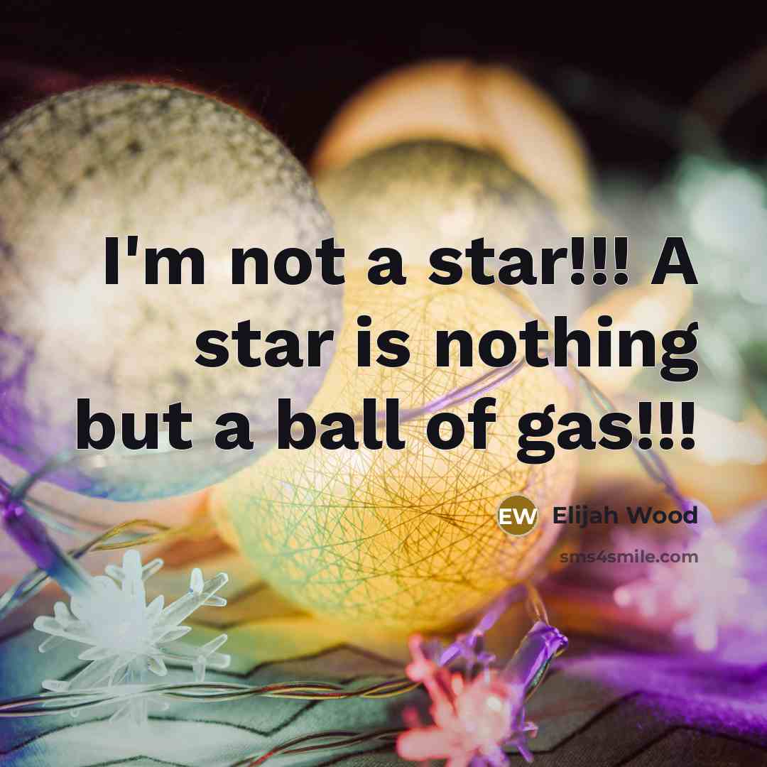 “I'm not a star!!! A star is nothing but a…” quote by Elijah Wood