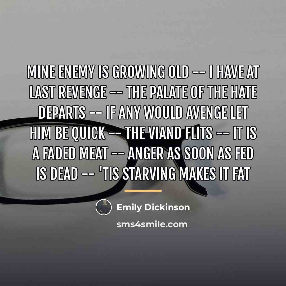 “Mine Enemy is growing old -- I have at last…” quote by Emily Dickinson