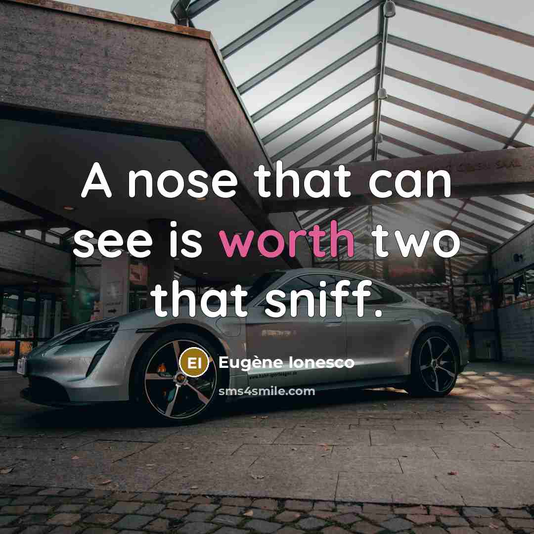 “A nose that can see is worth two that sniff.…” quote by Eugene Ionesco
