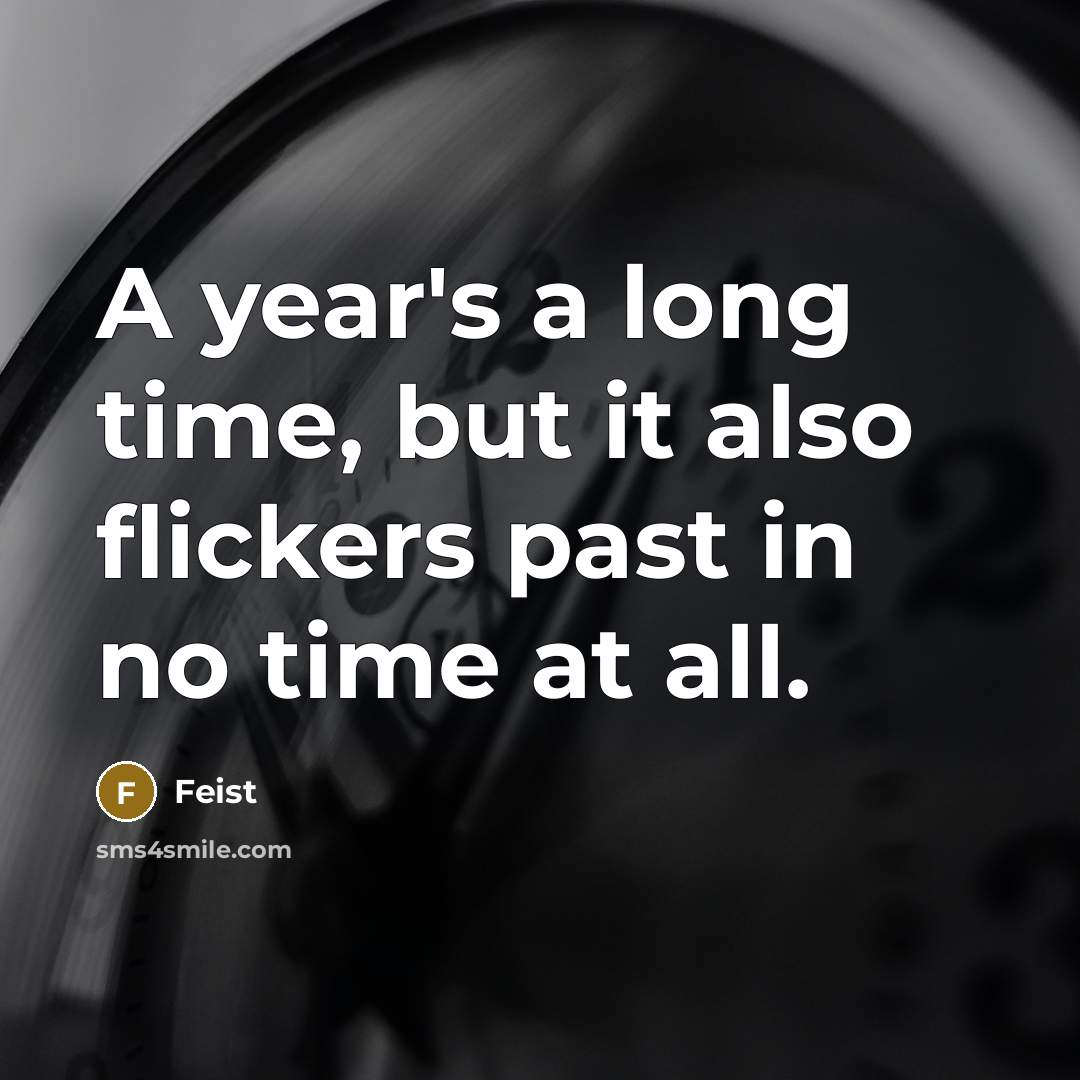 “A year's a long time, but it also flickers past in no time at all.” quote by Feist