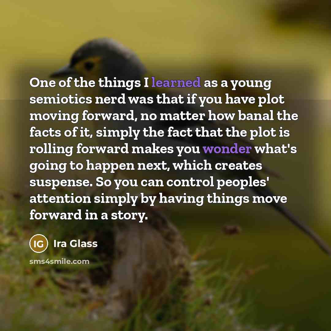 “One of the things I learned as a young semiotics…” quote by Ira Glass