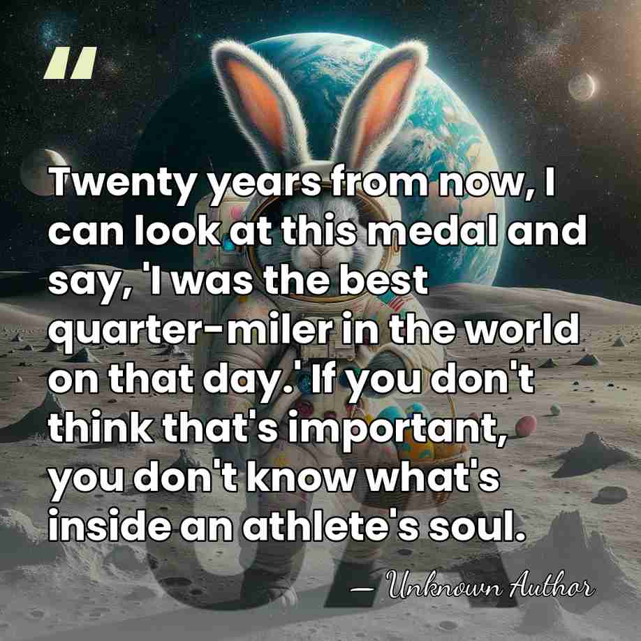 Twenty years from now, I can look at this medal and say,&hellip; - Unknown Author