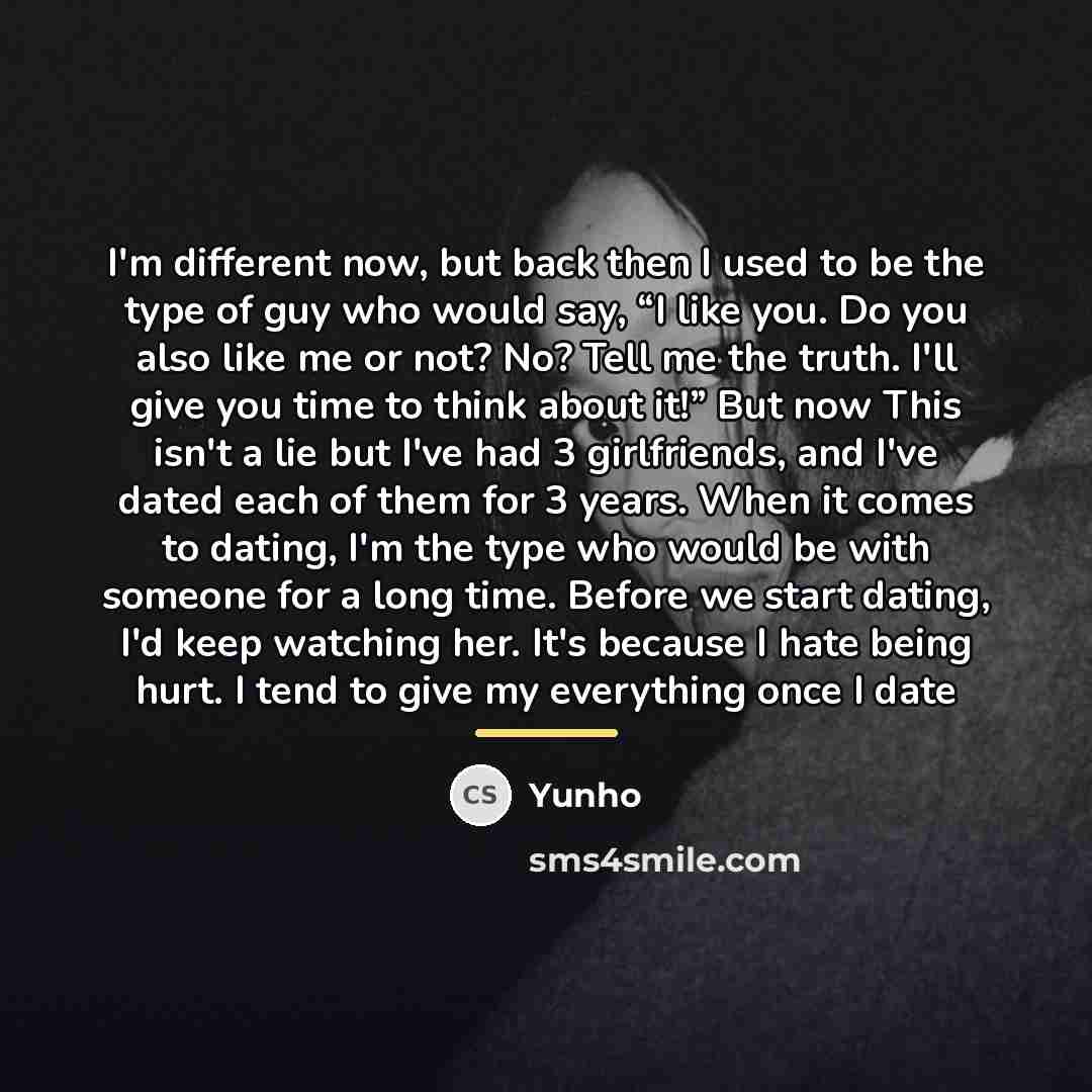 “I'm different now, but back then I used to be…” quote by Yunho