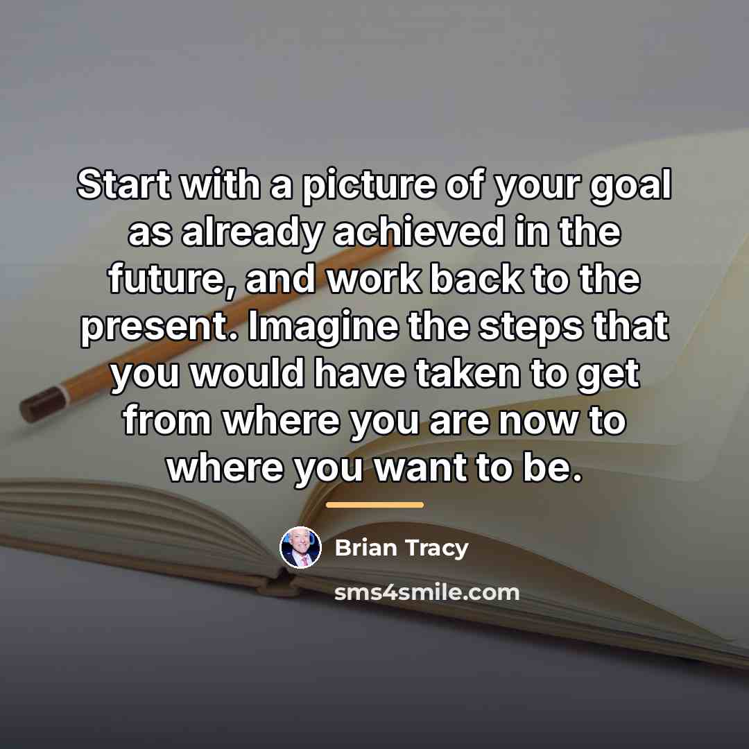 “Start with a picture of your goal as already achieved…” quote by Brian Tracy