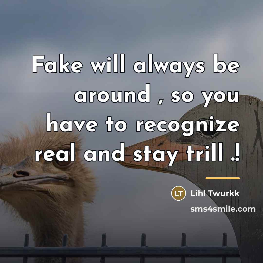 “Fake will always be around , so you have to…” quote by Lihl Twurkk
