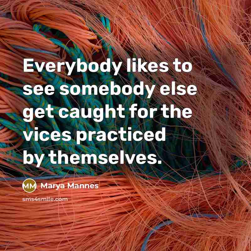 “Everybody likes to see somebody else get caught for the…” quote by Marya Mannes
