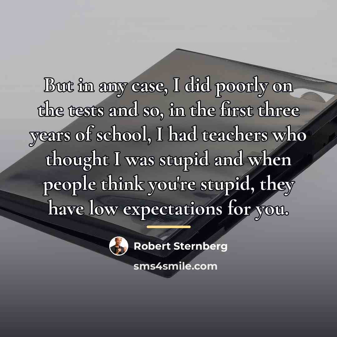 “But in any case, I did poorly on the tests…” quote by Robert Sternberg