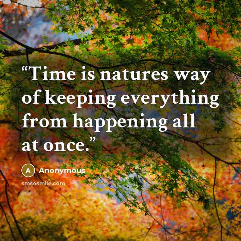 “Time is natures way of keeping everything from happening all at once.” quote by Anonymous