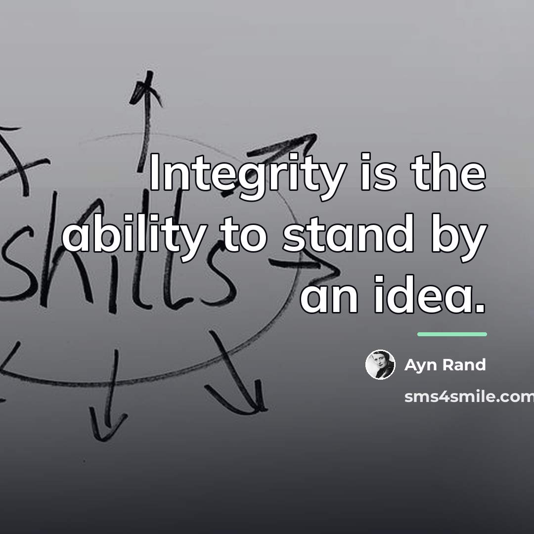 “Integrity is the ability to stand by an idea.…” quote by Ayn Rand