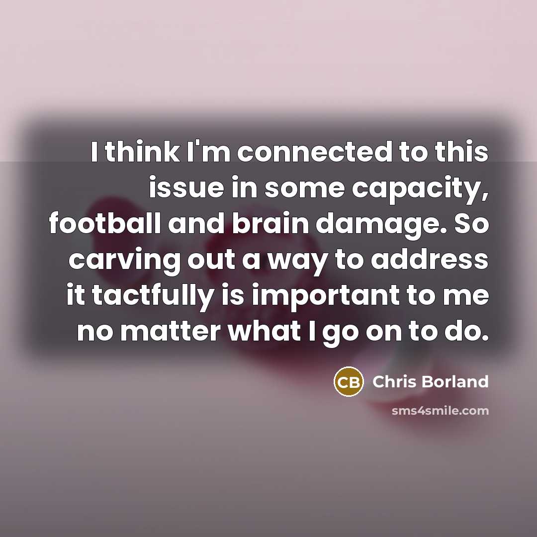 “I think I'm connected to this issue in some capacity,…” quote by Chris Borland