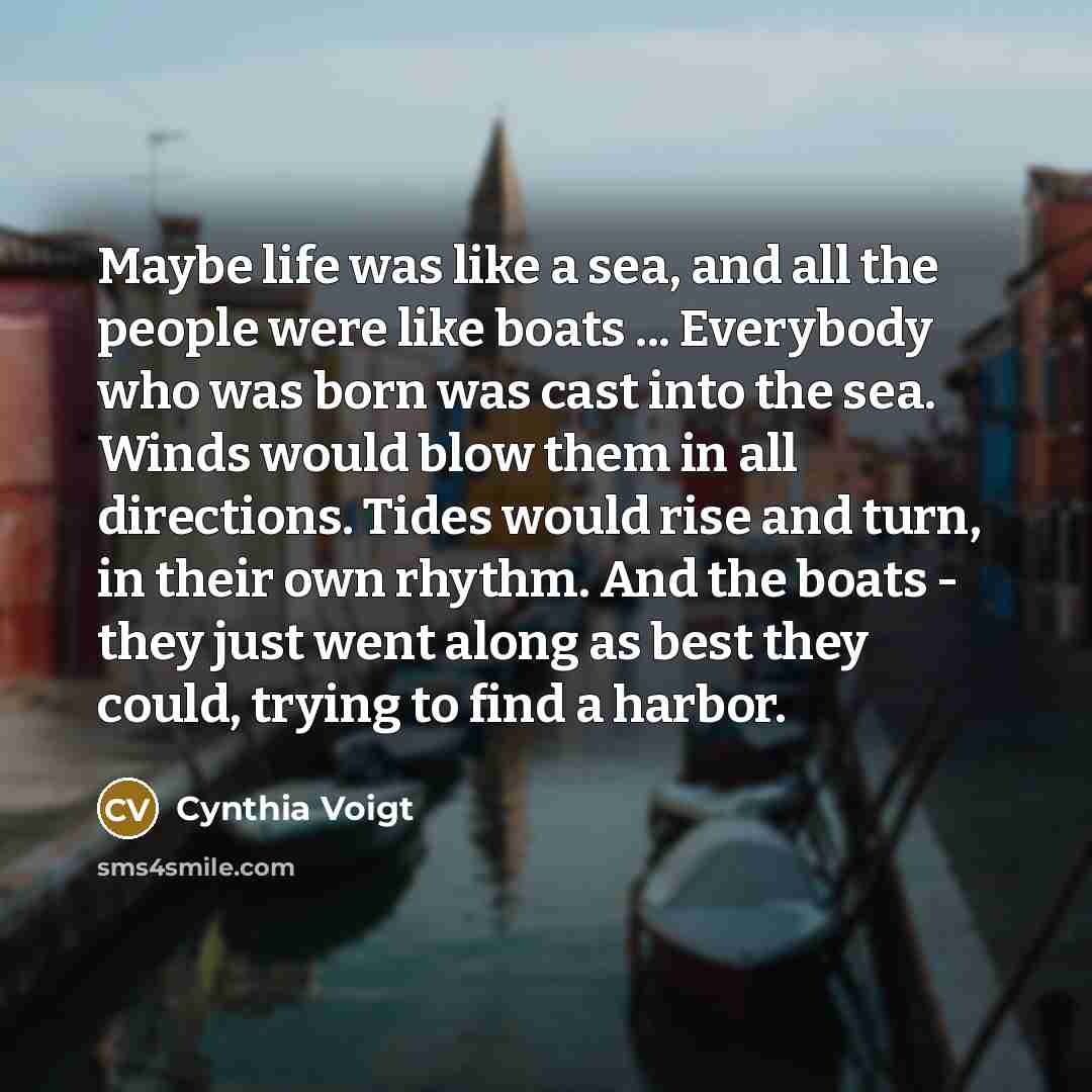 “Maybe life was like a sea, and all the people…” quote by Cynthia Voigt