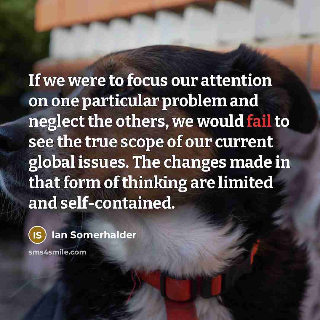 “If we were to focus our attention on one particular…” quote by Ian Somerhalder