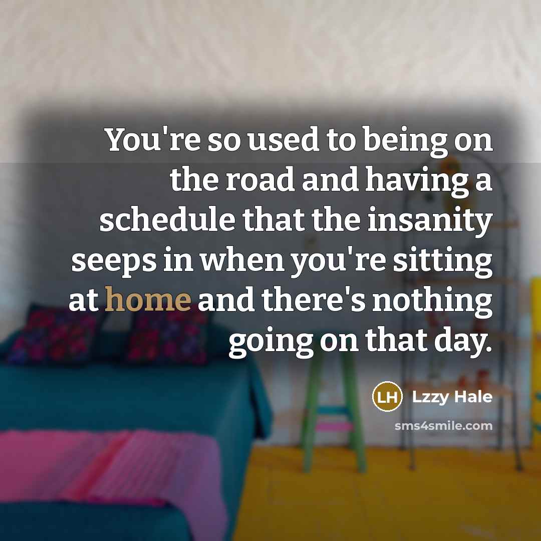 “You're so used to being on the road and having…” quote by Lzzy Hale