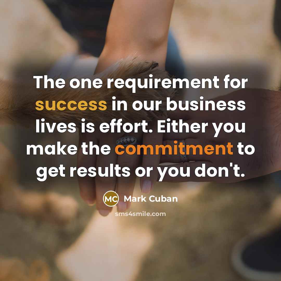 “The one requirement for success in our business lives is…” quote by Mark Cuban
