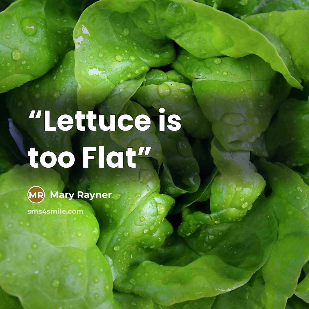 “Lettuce is too Flat” quote by Mary Rayner