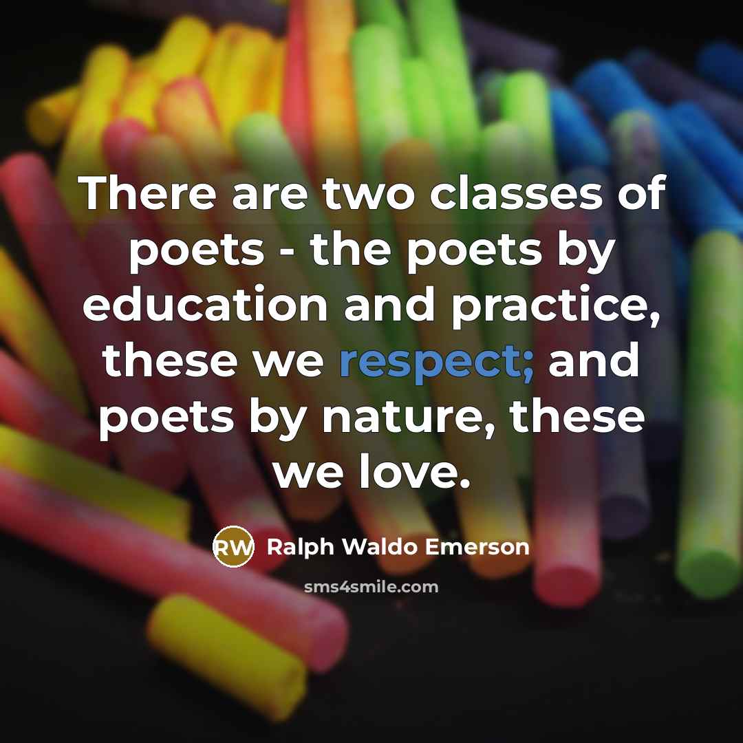 “There are two classes of poets - the poets by…” quote by Ralph Waldo Emerson