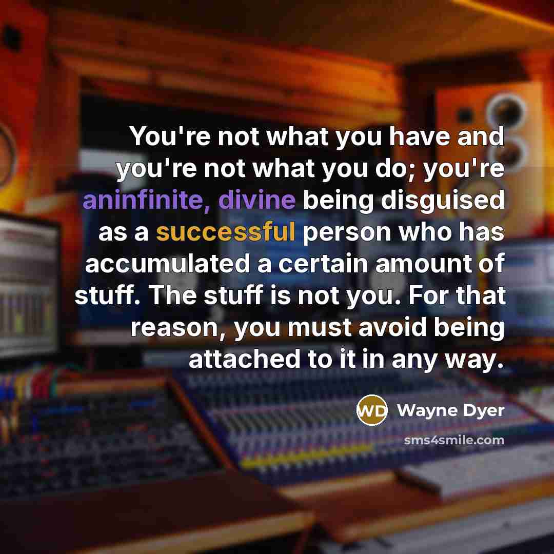 “You're not what you have and you're not what you…” quote by Wayne Dyer