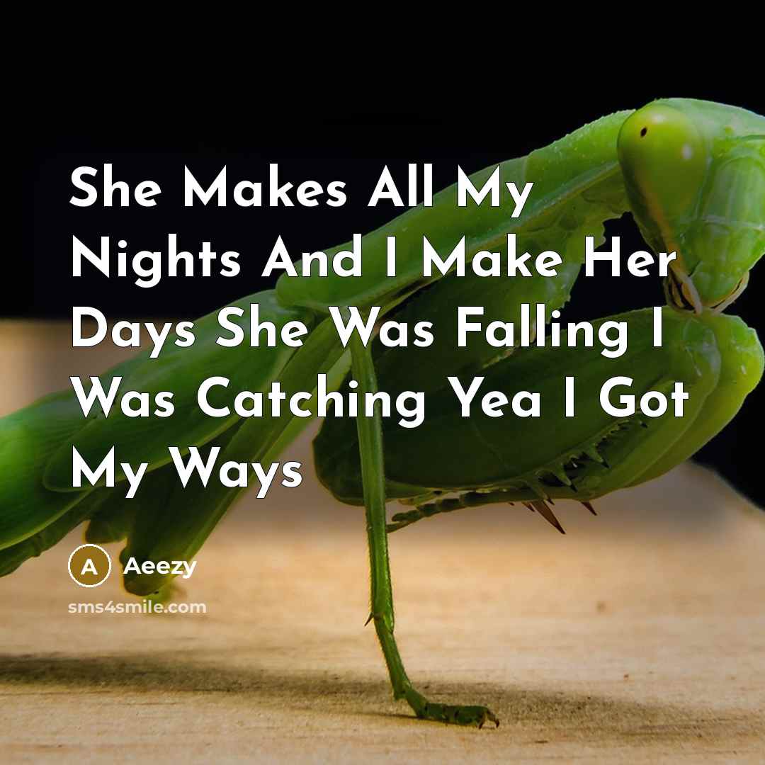 “She Makes All My Nights And I Make Her Days She Was Falling I Was Catching Yea I Got My Ways” quote by Aeezy