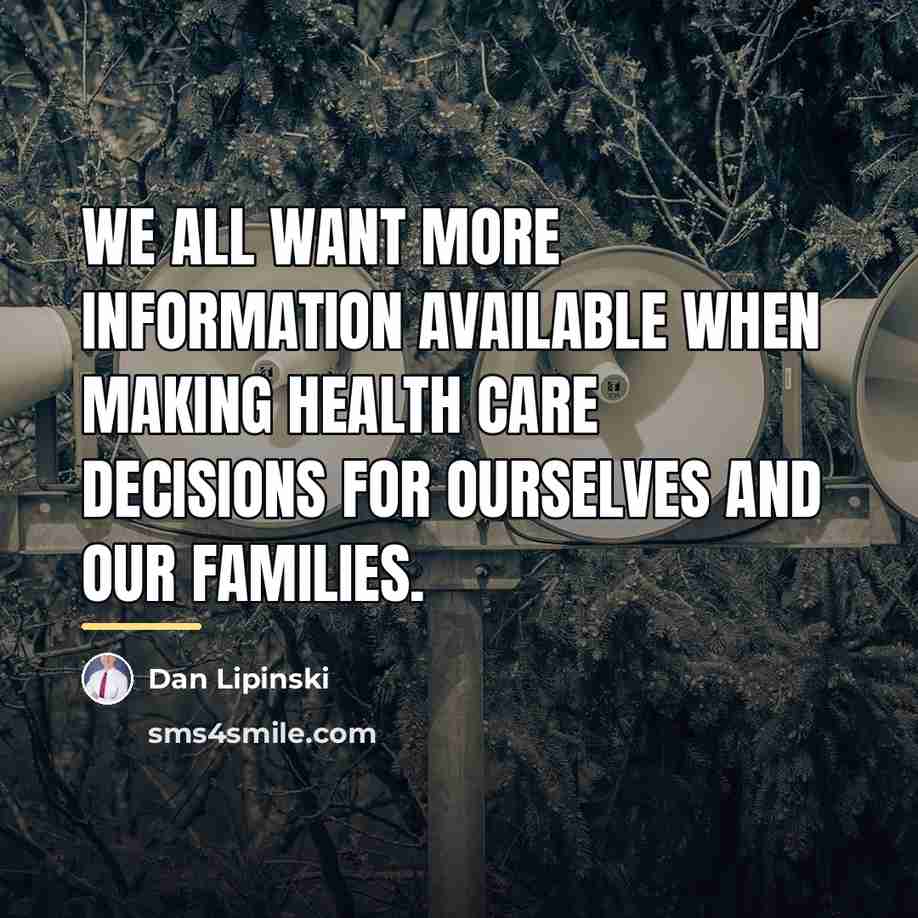 “We all want more information available when making health care…” quote by Dan Lipinski