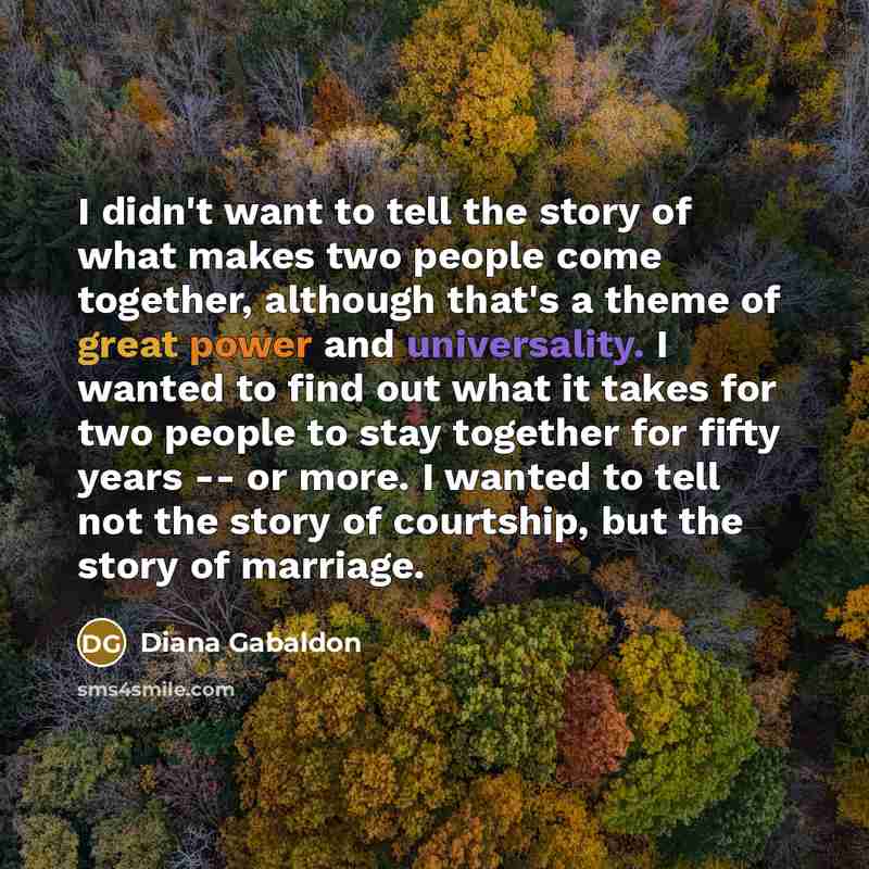 “I didn't want to tell the story of what makes…” quote by Diana Gabaldon