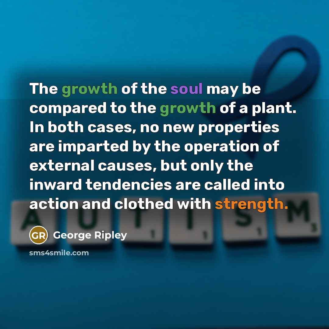 “The growth of the soul may be compared to the…” quote by George Ripley