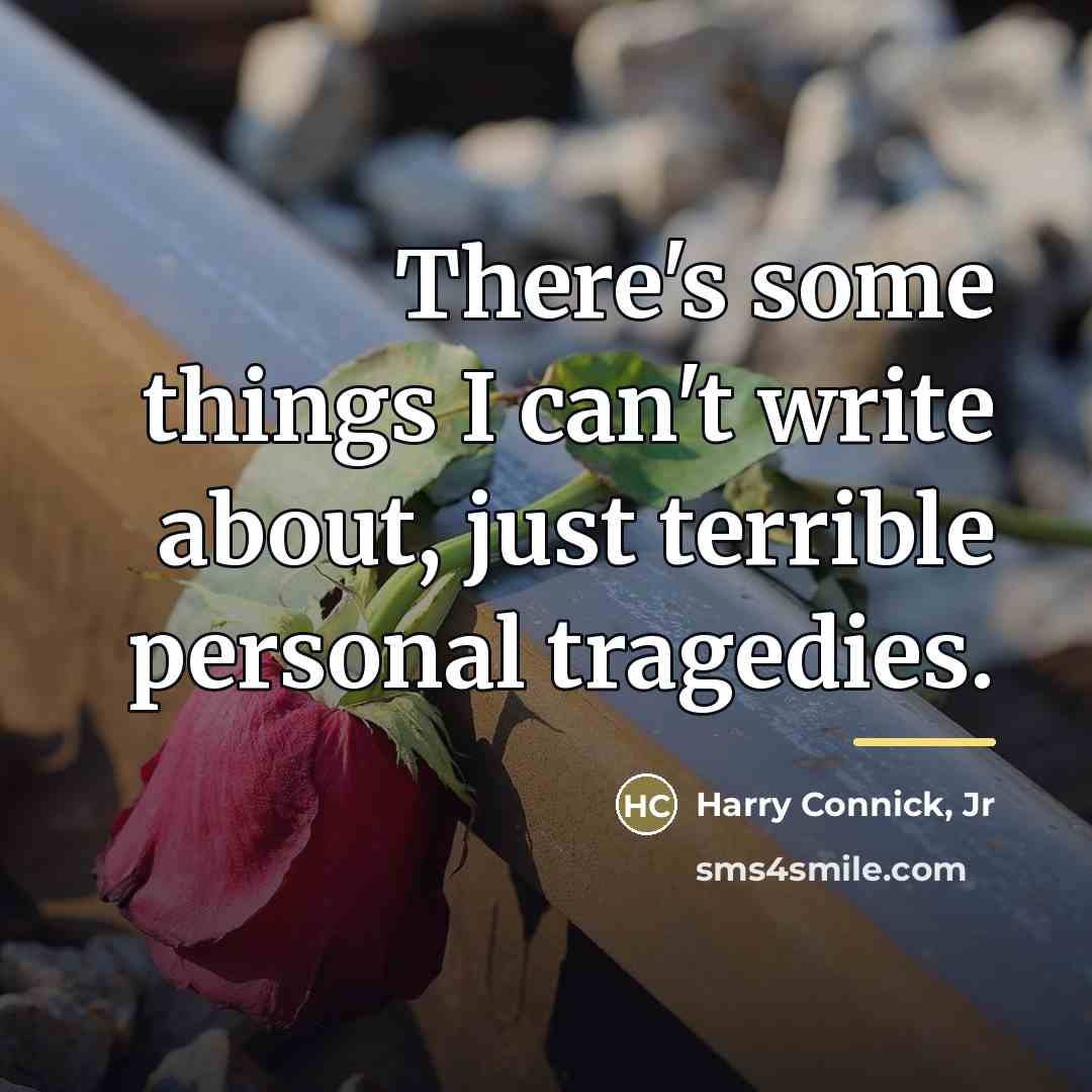 “There's some things I can't write about, just terrible personal…” quote by Harry Connick, Jr