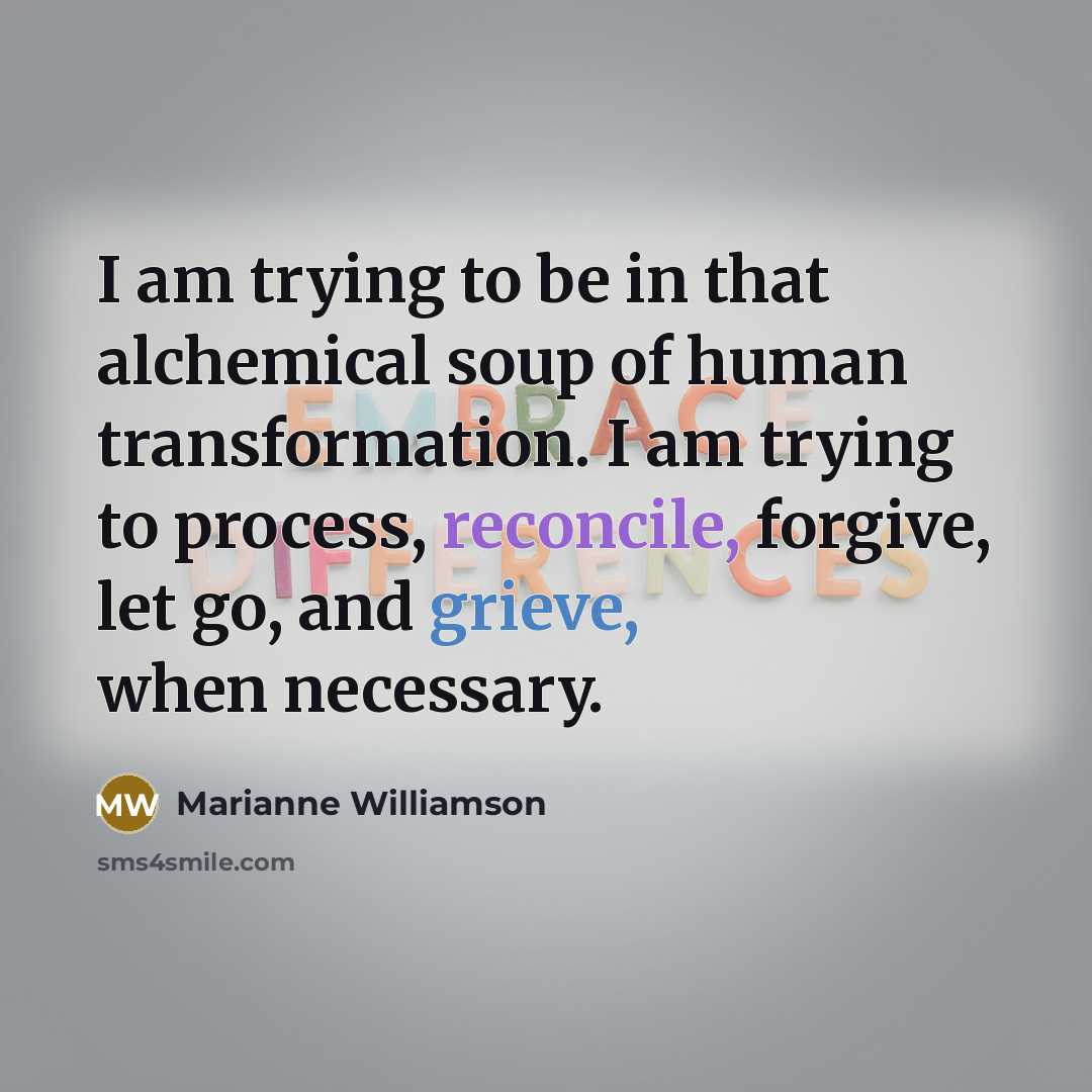 “I am trying to be in that alchemical soup of…” quote by Marianne Williamson