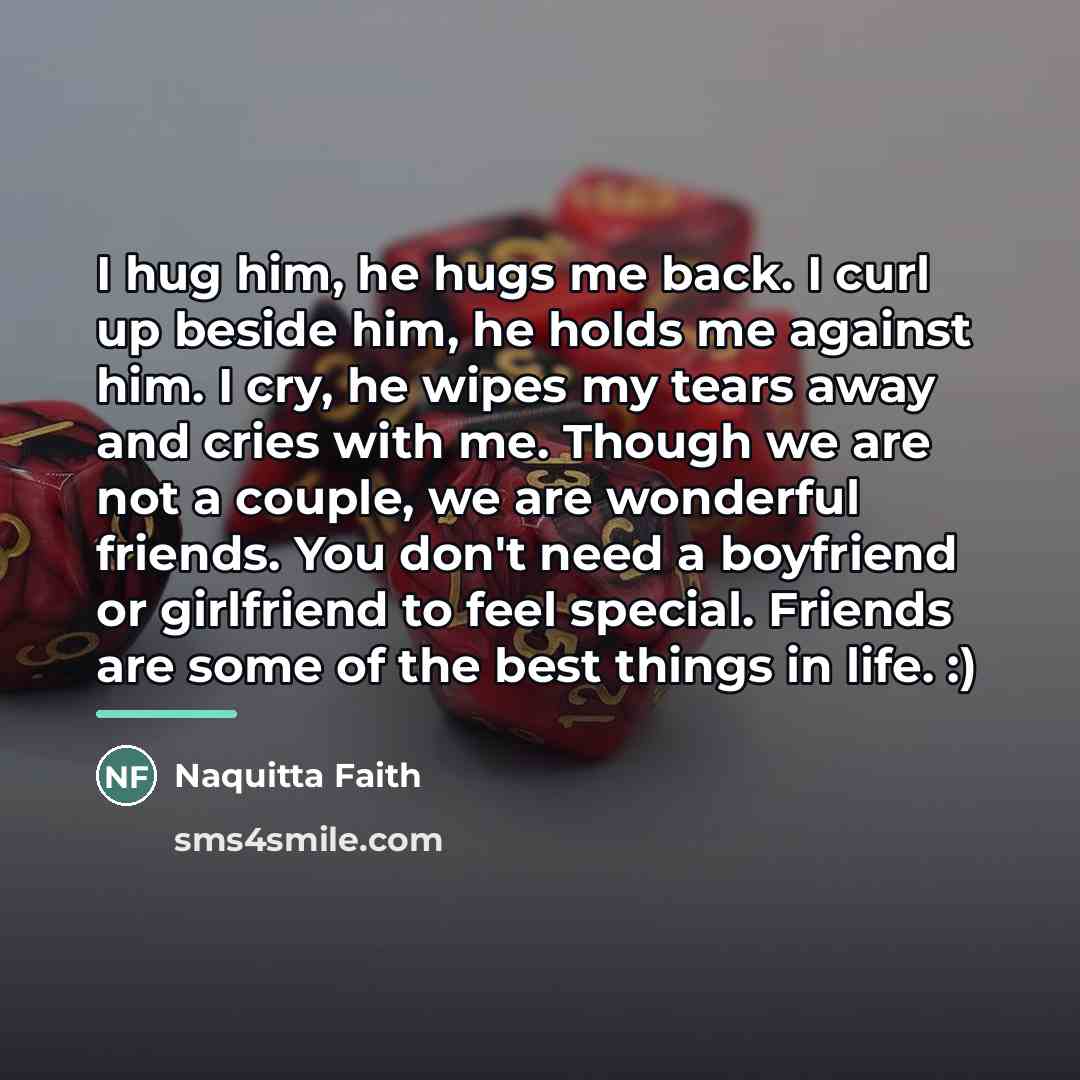 “I hug him, he hugs me back. I curl up…” quote by Naquitta Faith