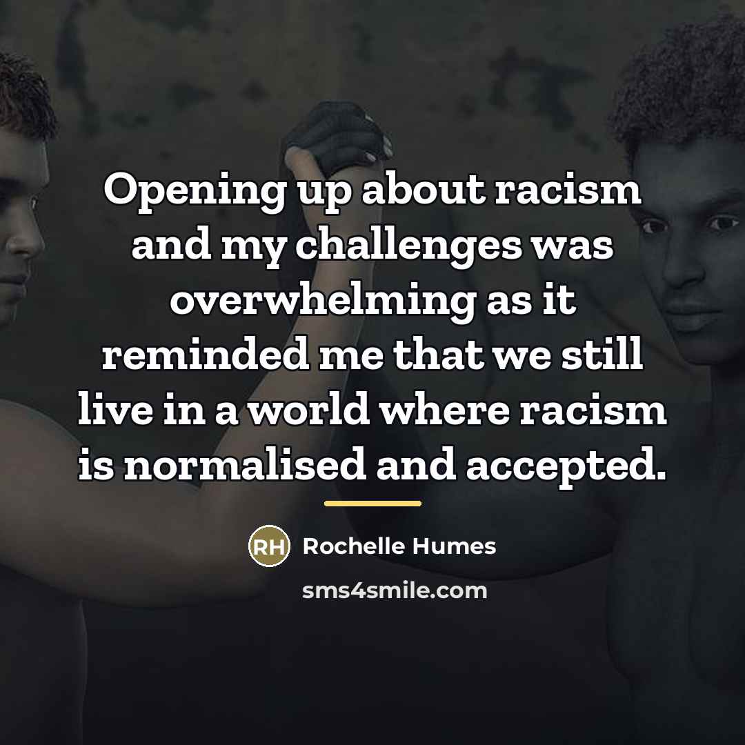 “Opening up about racism and my challenges was overwhelming as…” quote by Rochelle Humes