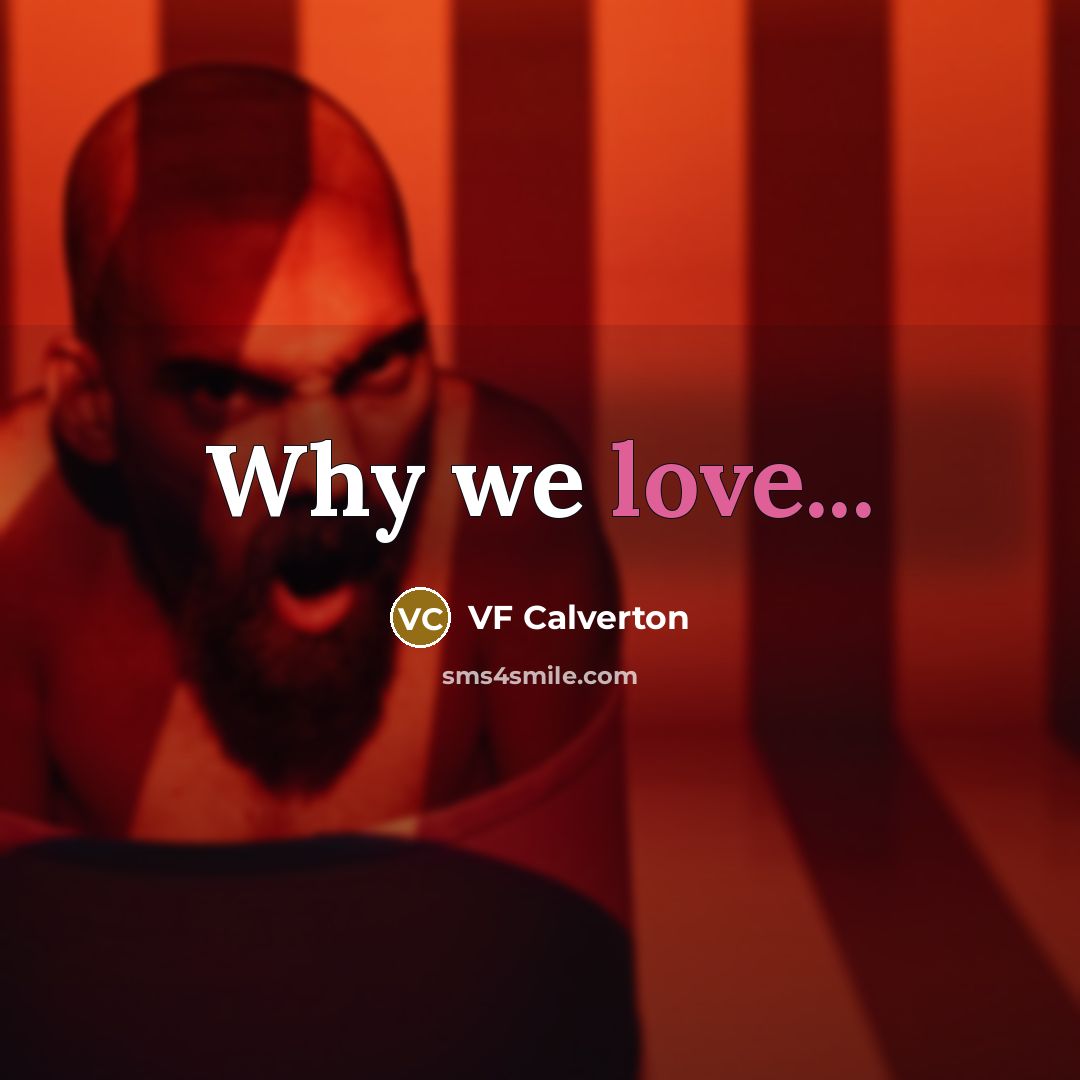 “Why we love...” quote by VF Calverton