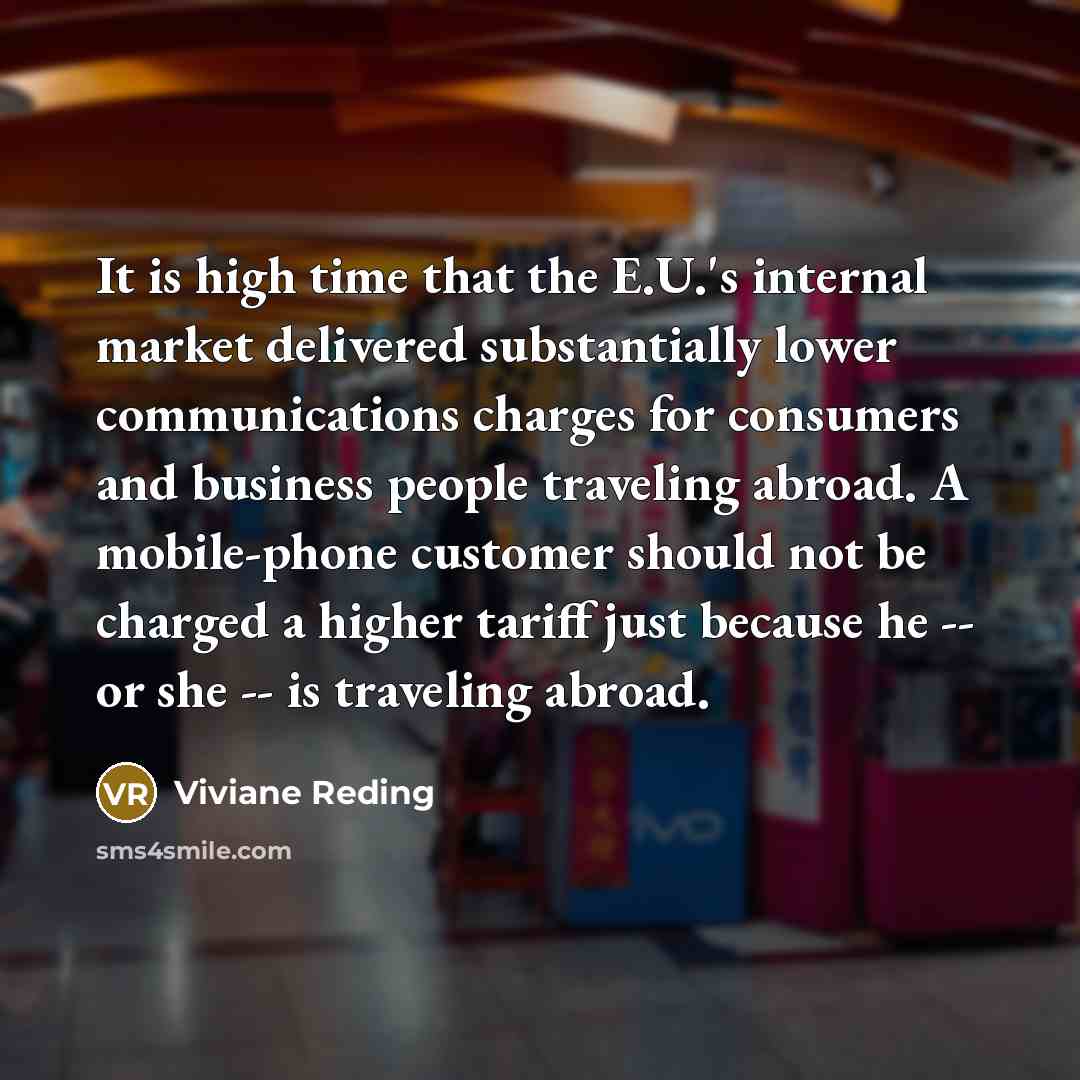 “It is high time that the E.U.'s internal market delivered…” quote by Viviane Reding