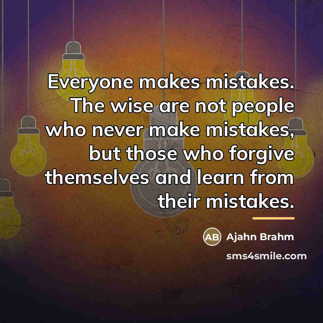 “Everyone makes mistakes. The wise are not people who never…” quote by Ajahn Brahm