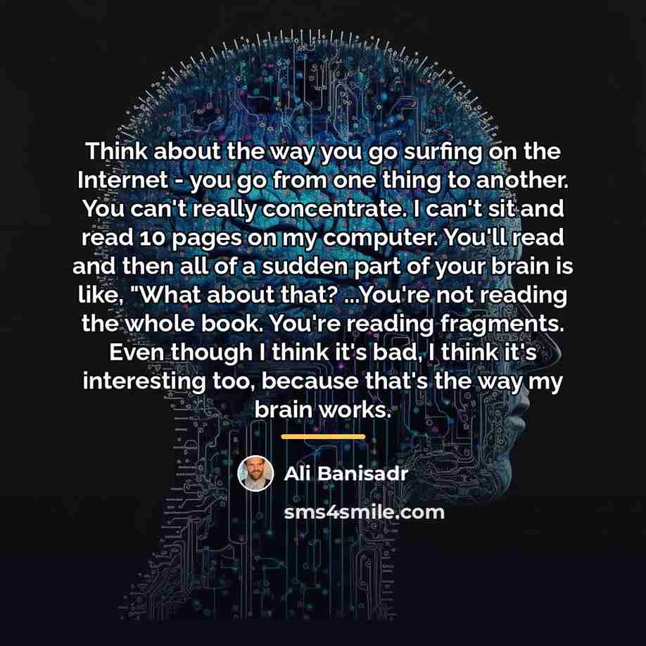 “Think about the way you go surfing on the Internet…” quote by Ali Banisadr