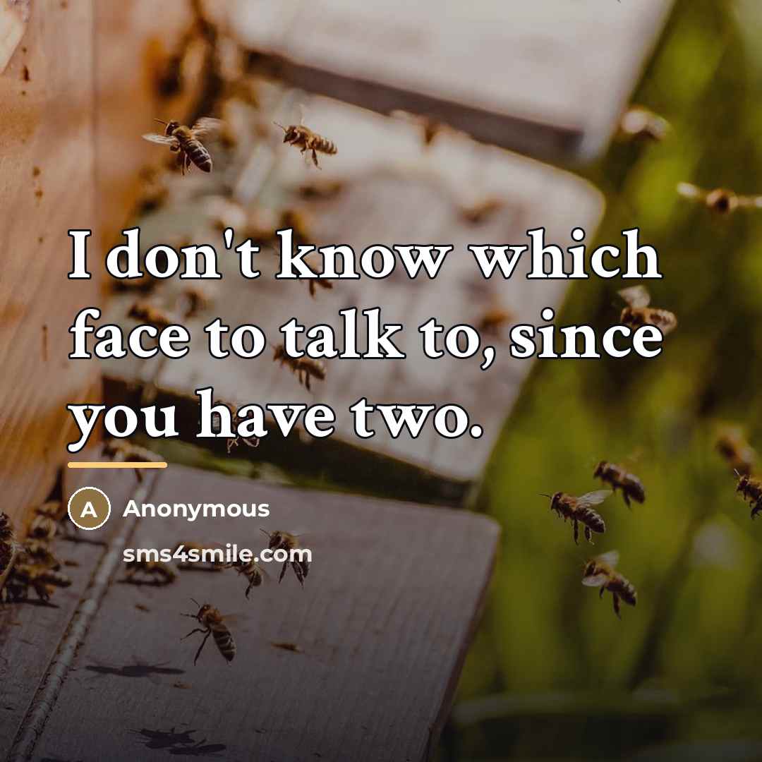 “I don't know which face to talk to, since you…” quote by Anonymous