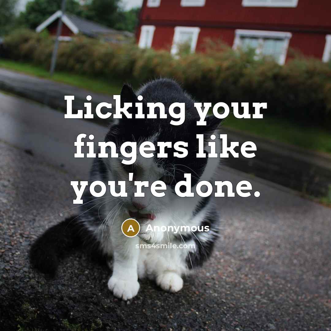“Licking your fingers like you're done.…” quote by Anonymous